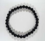 Bracelet obsidienne noire perles rondes.