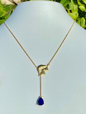 Collier Héra Lapis-lazuli            laiton doré